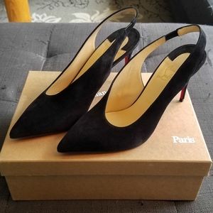 Rivafish 85 Black Suede Wrap-Wrap-Around Slingback